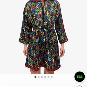 GUCCI - “AUTHENTIC” Multicolor GG Pattern Hoodie Dress